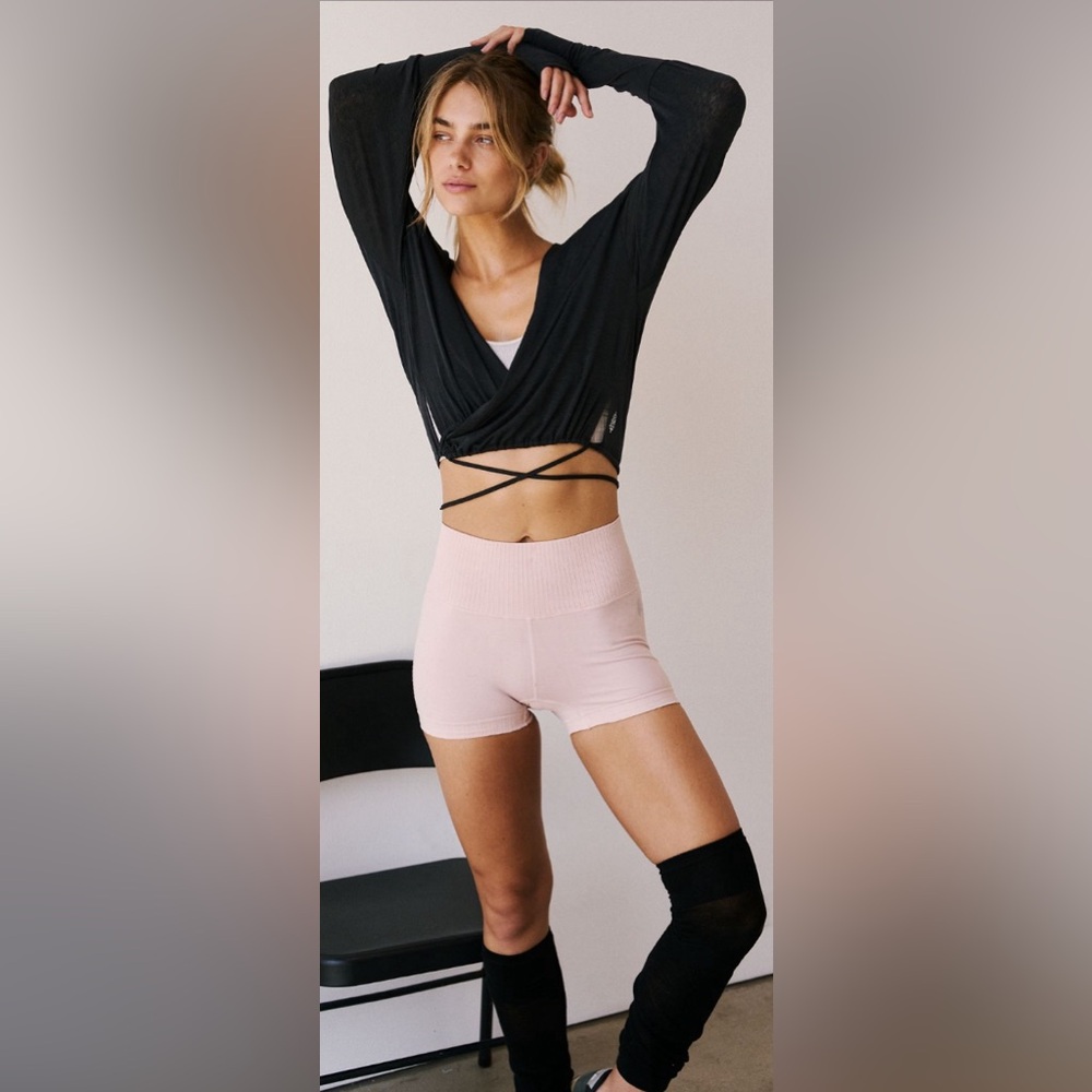 Black Wrap Crop Top